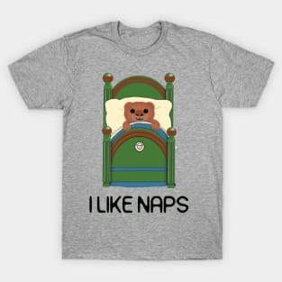 I'd rather be napping.  A cute Teddy Bear in Bed T-Shirt